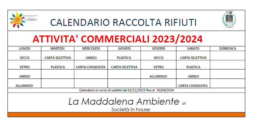 CALENDARIO COMMERCIALE BASSA 2023/2024 Image